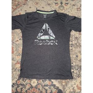 Reebok Boys Graphic T-Shirt Size 10/12 Gray Athletic Logo Tee